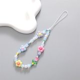  Dây charm đeo điện thoại hoa ánh xà cừ hạt vuông 