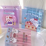  Túi quà nhựa quai trong cún gấu 19x21cm 