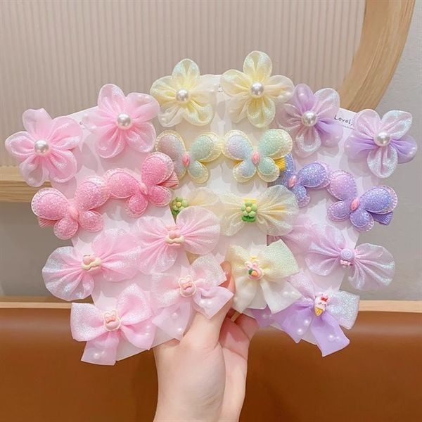  Set 4 đôi kẹp voan bé gái 