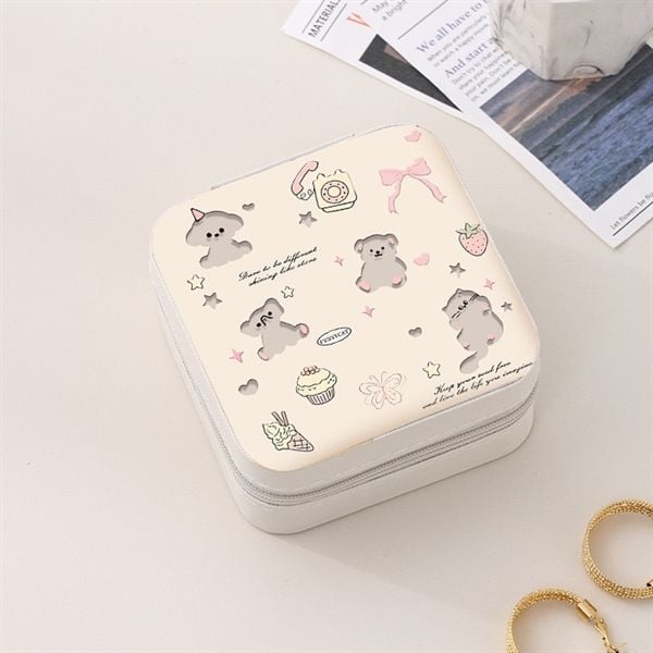  Hộp đựng trang sức vuông hình dễ thương 10cm 
