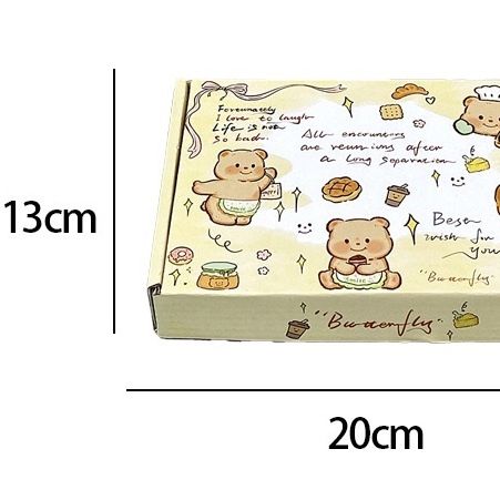  Hộp quà gập gấu bánh vàng 20x13x3cm 