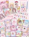  Sổ lò xo sticker stylist + màu nước khô DIY 43 tờ 