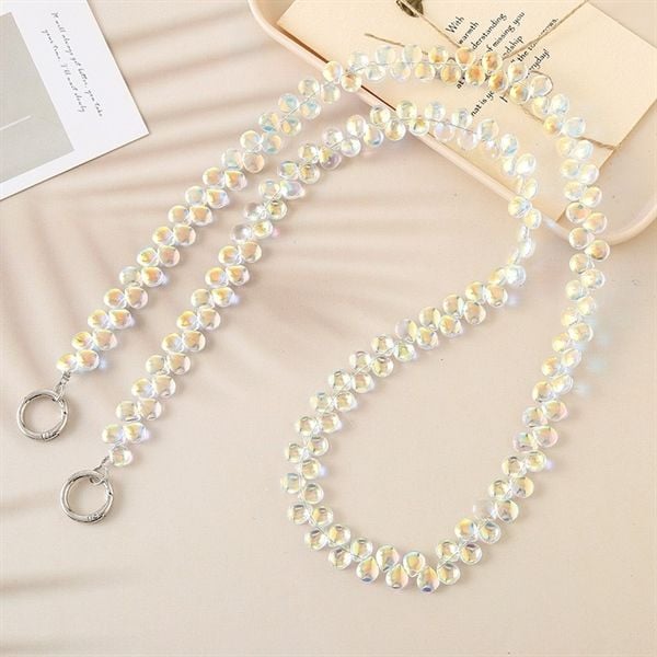  Dây dài đeo chéo thẻ/điện thoại vảy cá ánh xà cừ 