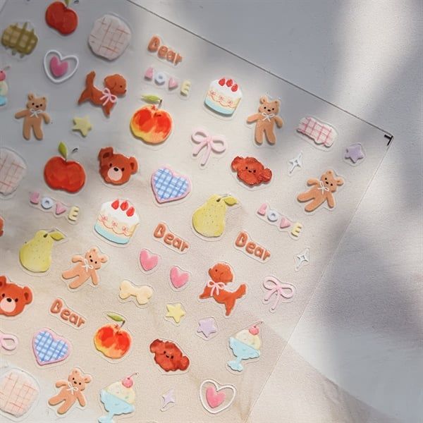  Sticker dán móng Tomoni thú ánh xà cừ 
