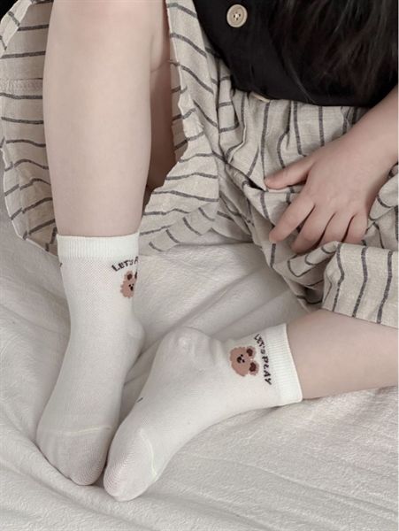  Tất Kid mặt lưới gấu chữ nơ 