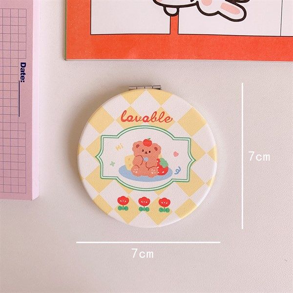  Gương gập gấu kẻ caro 