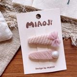  Set 2 kẹp vintage hồng MiaoJi 