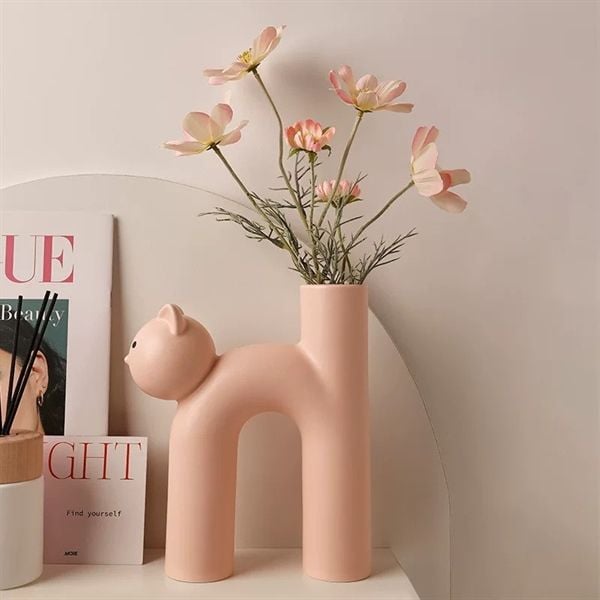  Lọ hoa decor mèo chữ H 