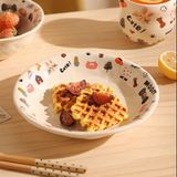  Set bát đĩa viền hoạ tiết nhí 