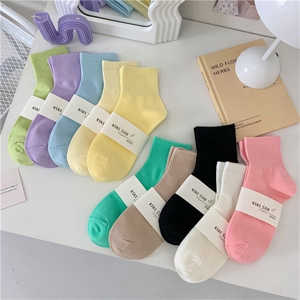  Tất Kiki Sox trơn pastel 