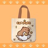  Túi tote Capybara cưỡi chim 30x35cm 