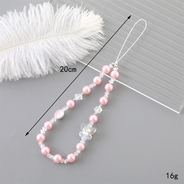  Dây charm đeo điện thoại ngọc hồng bướm 