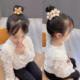  Dây buộc tóc hoa bông vải vintage 