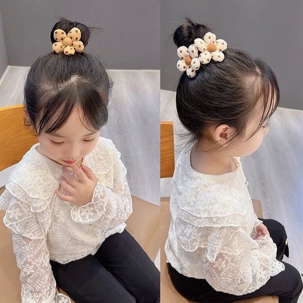  Dây buộc tóc hoa bông vải vintage 