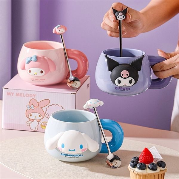  Cốc sứ Sanrio charm 3D 500ml 