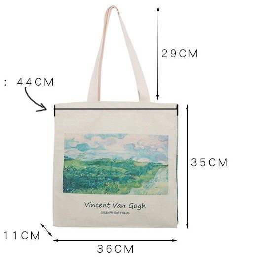  Túi tote tranh Van Gogh đồng cỏ 