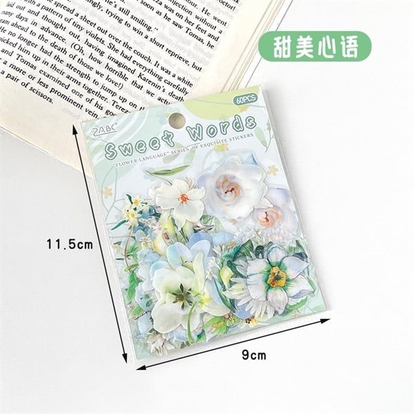  Sticker hoa lá ABC 60 miếng 