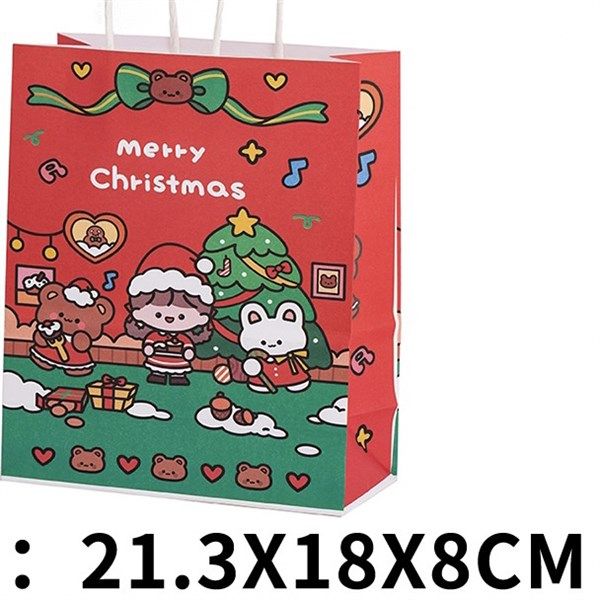  Túi quà quai giấy bé gái Noel 
