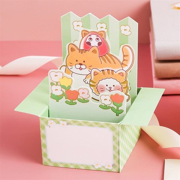  Postcard hộp dựng mèo thỏ 