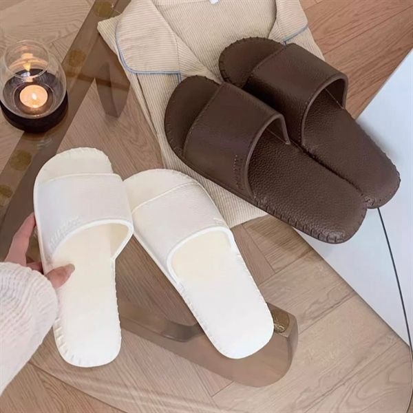  Dép mũi vuông viền gân chỉ 