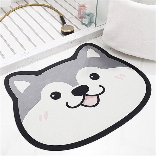  Thảm mút dẹt - Đầu husky 45x53cm 