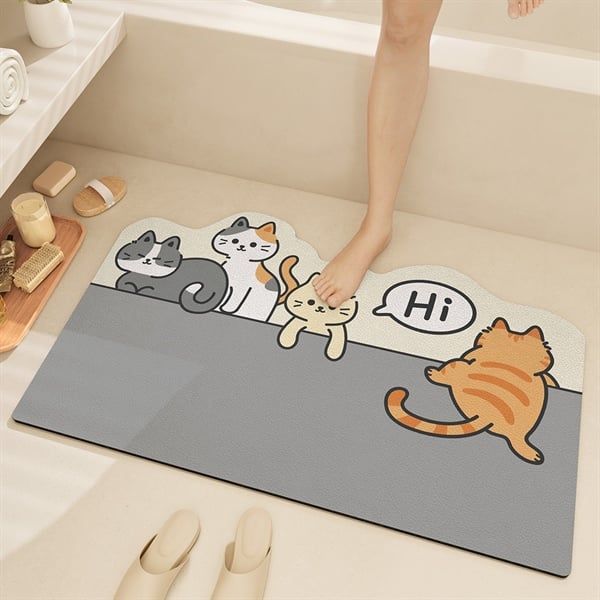  Thảm mút dẹt - Mèo trèo tường 40x60cm 