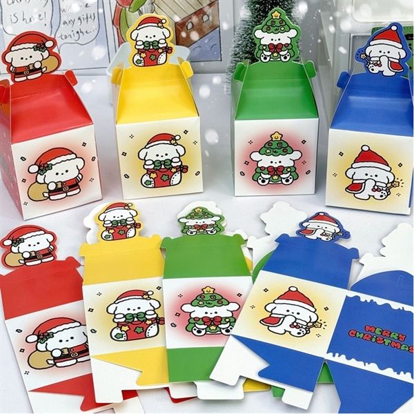  Hộp quà gập mini Cún Giáng Sinh 8cm 