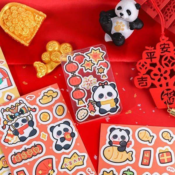  Sticker gấu trúc ngày lễ 