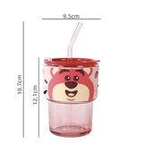  Cốc thuỷ tinh Lotso 450ml + ống hút 