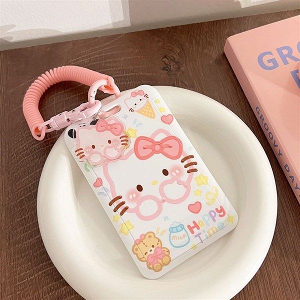  Đeo thẻ dây lò xo Hello Kitty 
