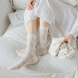  Tất PSA lưới thoáng tone trắng ghi 