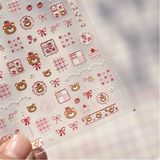  Sticker dán móng Tomoni gấu dâu 