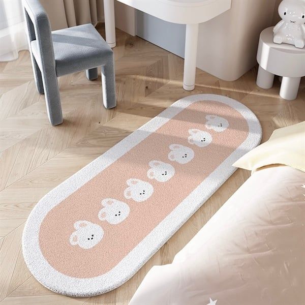  Thảm lông dài bầu dục thỏ 40x120cm 