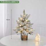  Cây thông phủ tuyết kèm chậu + đèn decor Giáng Sinh 