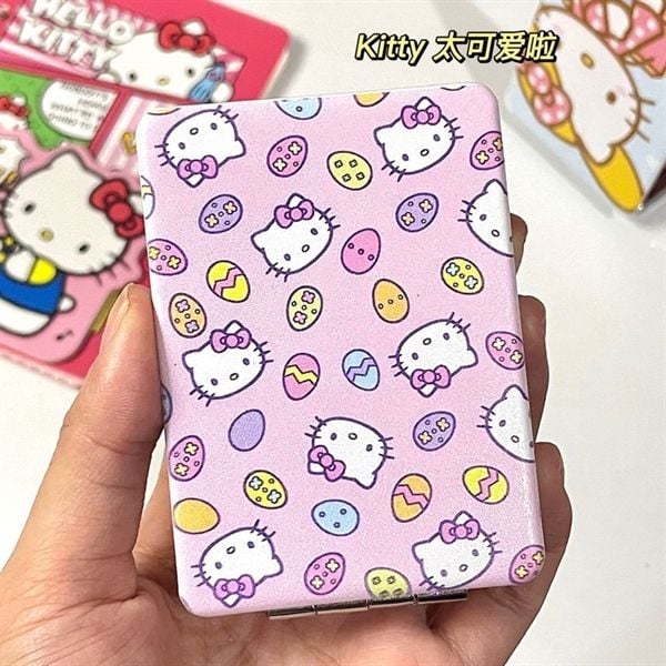  Gương gập bọc da Hello Kitty 