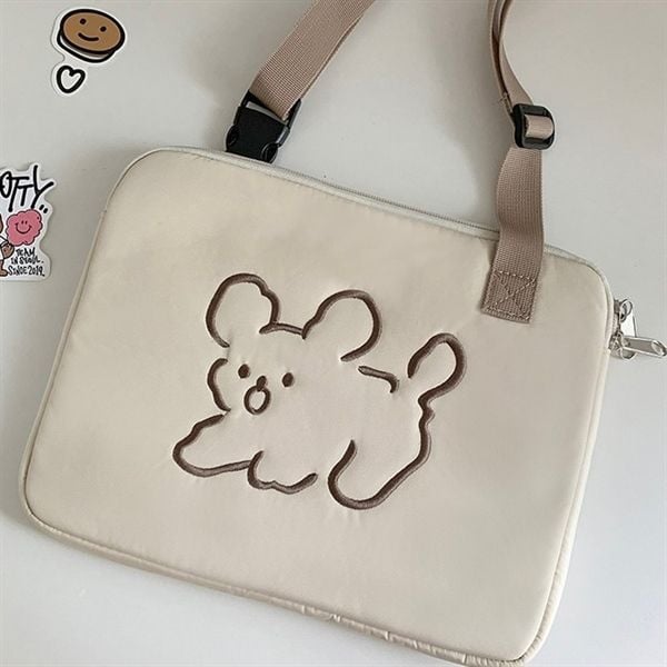  Túi đựng ipad / laptop cún trắng nét đứt 