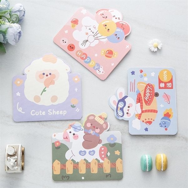  Thiệp gập thú dễ thương nhô lên 