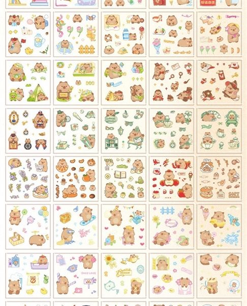  Box sticker Capybara 100 tờ 