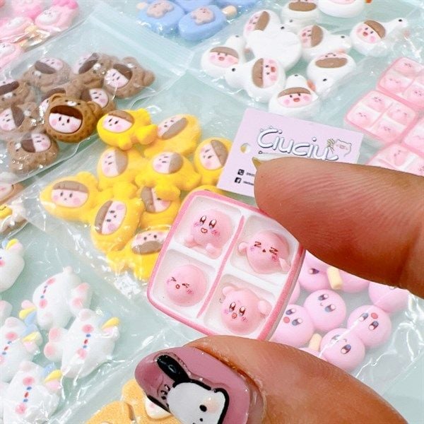  Charm sticker 3D Kirby đồ ăn 