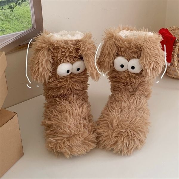  Tất boot thú lông xù 