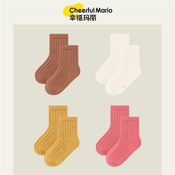  Set tất kid Mario trơn 4 đôi 
