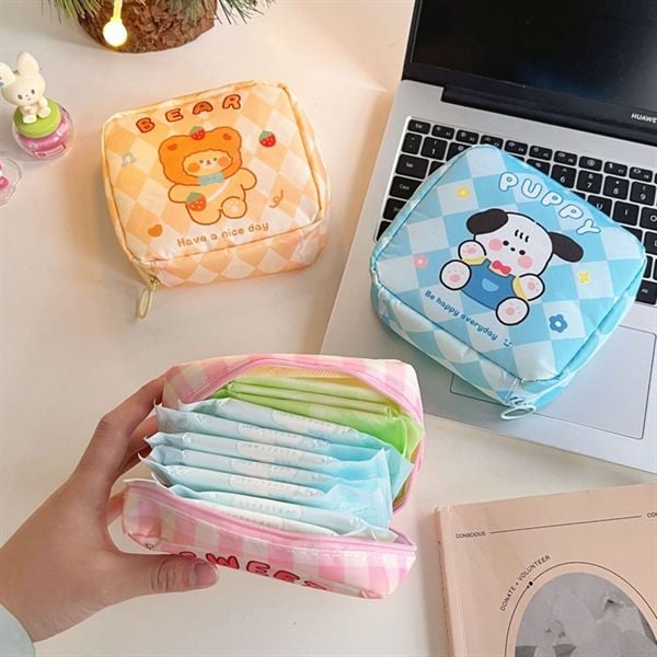  Túi vuông kéo khoá + dây vải 
