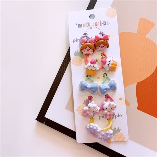  Set 5 đôi chun buộc tóc dễ thương 