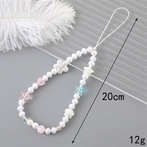  Dây charm đeo điện thoại sao biển vỏ sò trắng 