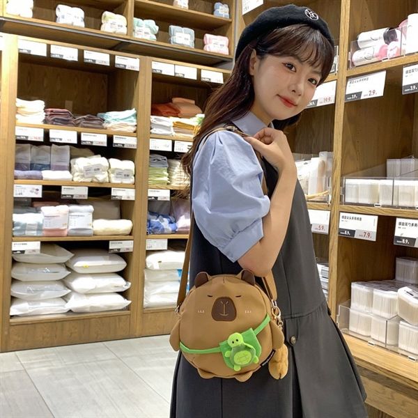  Túi Capybara túi rùa + móc khoá bông 