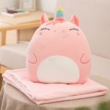  Set gối kèm chăn unicorn cười híp mắt 