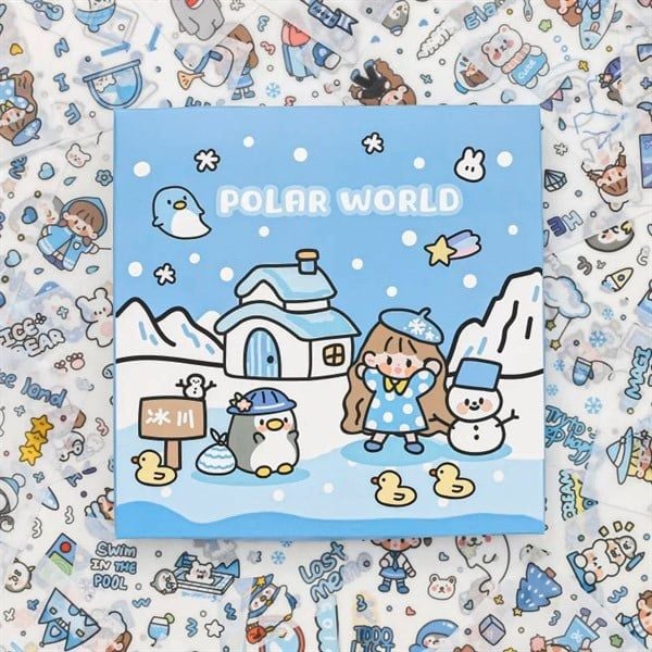  Box sticker Polar world 100 tờ 