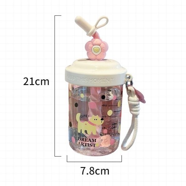  Cốc ống hút xoáy hoa 580ml 