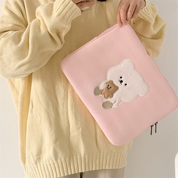  Túi đựng ipad / laptop gấu trắng bánh gấu 