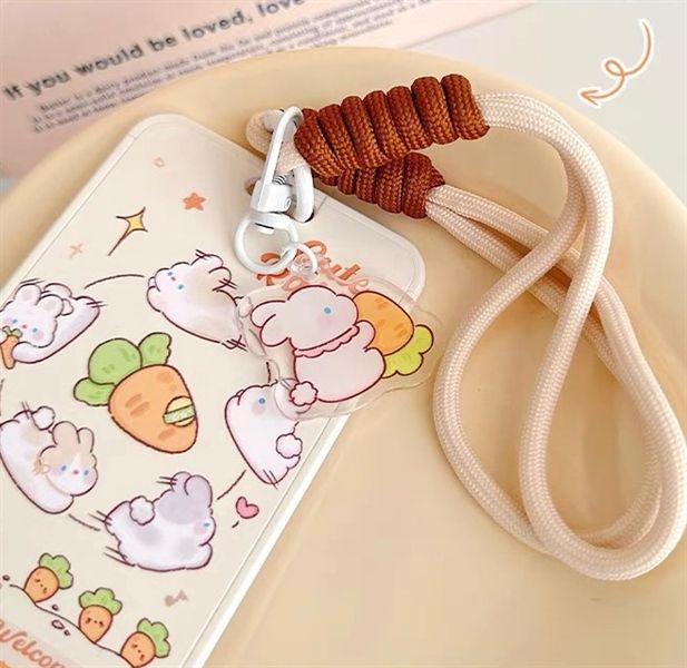  Đeo thẻ kèm móc khoá đàn thỏ carrot 